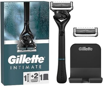 Gillette Intimate Rasoir Pour Homme, Rasoir Pour La Zone Intime Pour Homme, Doux Et Facile A Utiliser, Pour Poils De La Zone Intime, 1 Manche De Rasoir, 2 Recharges De Lames De Rasoir