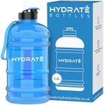 HYDRATE Gym Water Bottle for Men - Half Gallon Water Jug, Perfect for Hydration - Flip Cap Large Sports Bottle with Leak Proof Silicone Seal - BPA Free, Reusable Bottle - 2.2L Blue