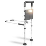 Agrish Bed Rails for Seniors - with Motion Light & Storage Pouch, Bedside Assist Bar with Support Legs for Elderly & Surgery Patients - Medical Bed Assist Rails for Seniors