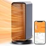 GoveeLife Electric Heater, Low Energy 80° Oscillating PTC Ceramic Heater with Thermostat, Heater Works with Alexa & Google Assistant, Overheating & Tip-Over Protection,Energy-Saving-ECO-Mode