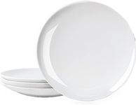 Zuvo Dinner Plates Set of 6-6.5 Inches White Porcelain Dessert Plates - Dishwasher and Microwave Safe Coupe Shape Plates Set