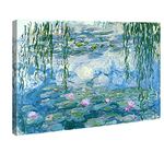 Wieco Art Water Lilies by Claude Monet Oil Paintings Flowers Reproduction Extra Large Modern Gallery Wrapped Giclee Canvas Prints Artwork on Canvas Wall Art for Home Decorations