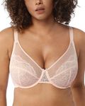 HSIA Minimizer Bras for Women Full Coverage Underwire Bras Plus Size Lifting Lace Bra for Heavy Breast Dusty Peach