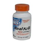 Doctor's Best Real Krill Antarctic Krill Oil Complex 350 mg with Omega 3 EPA and DHA Supplement | Astaxanthin & Phospholipids for Heart and Brain Health | 60 Omega 3 softgels