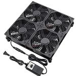 GDSTIME Axial Cooling Fan 4x120mm,12cm DC 12V with AC 100V-240V Speed Control and Rubber Feet,Big Airflow, for Router TV Box Server Workstation Micro Computer and Other Electronics Cooling