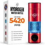 EVOLV Hydrogen Water Bottle Generator – 5.42PPM SPE/PEM Water Ionizer for High Hydrogen Concentration – Portable Hydrogenated Bottle for Energy & Inflammation Support