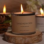 Sandalwood - Aroma Scented Candles For Home Decor | Scented Candles For Home | Scented Candles Gift Set | Home Decor Items For Bedroom Living Room Hall | Gift For Boyfriend Husband Wifey Girlfriend Women Men Birthday Anniversary Special Love Gifts | | Scented Candles For Living Room Hall Bedroom | Tin Container Candles Burn 50 hrs