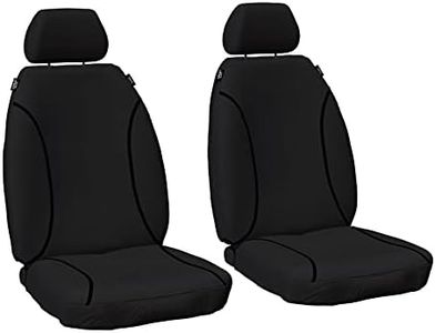 Sperling Custom Black Front Canvas Seat Covers Compatible with Toyota Hiace Bus Crew Van 2019-On