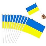10PCS Ukraine Hand Held Flags 5.5x8