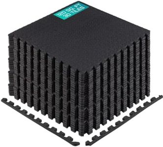 Yes4All Interlocking Exercise EVA Mat Floor Protector (120 Square Feet - Black - with Border) - ²XPAJZ (XPAJ)