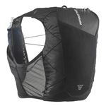 Salomon Active Skin 12 Unisex Running Vest Hiking Trail With Flasks Included, 12L, Easy Hydration, Precision Fit, and Optimized Storage, Black, L