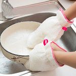 Okayji Bamboo Fiber Dishwashing Glove Cleaning Oil-Proof, Heat Resistant and Waterproof, Household Gloves, 1- Pair