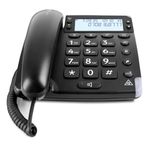 Doro Magna 4000 Landline Phone - Corded House Phone - Ideal for Seniors - Audio Boost Button and Display - 2 One-Touch Memories - Speakerphone - Black Phone - Visual Ring Indicator - No Answerphone