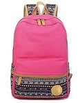 Leaper Casual Canvas Backpack bag Laptop Bag Travel Bag Rose