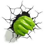 3D Light FX Marvel Hulk Fist 3D Wall Light, Green