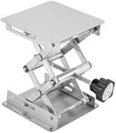 Lab Scissor Jack 100 x 100 mm, Stainless Steel Laboratory Support Jack Platform Lab Lift Stand Table, Lifting Platform, Expandable Lift Height Range from 45mm to 158mm, Support Weight 5KG