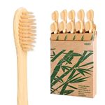 Daletu 10 Packs Biodegradable Reusable Bamboo Toothbrush, Wooden Toothbrushes, Organic Natural Eco Friendly Toothbrush, Soft Bristles Toothbrush for Kids Adults