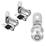 2 Pack RV Storage Locks Cam Locks Keyed Alike, 1-1/8" Cabinet Locks with Key, Secure RV Compartment Door Toolbox Mailbox Lock Replacement Set, Zinc Alloy