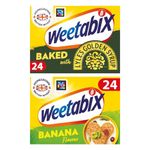 Cereal Wheat Bundle Containing Weetabix Golden Syrup 24pk 520g & Weetabix Banana Cereal 24pk 540g (2 Pack)