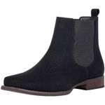 J's.o.l.e Cowboy Boots For Men Square Toe Embroidered Western Fashion Ankle Chelsea boots Black US 13