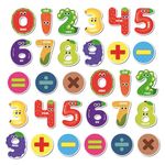 Mini Leaves 30 Pieces Numbers Full Magnetic Fridge Magnets for Kids 0 to 9 Numbers with Signs for whiteboard- Educational Toys for Kids- Fruits Theme