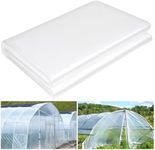 10 x 26 FT Clear Greenhouse Plastic Sheeting, 6 Mil Polyethylene Film Heavy Duty, Water Sun Frost Wind Dust Resistant Winter Hoop House Toughness Plastic Cover for Farming, Gardening, Agriculture, DIY