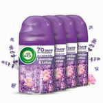 Air Wick 250 ml x 4 (Buy 3 Get 1 Free) - Lavender & Lotus, Freshmatic Automatic Air Freshener Refill | 2600 Sprays Guaranteed | Automatic Room Freshener, Bathroom Freshener and Room Spray