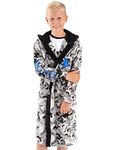 Playstation Dressing Gown For Boys & Girls | Kids Camo Monochrome Game Controller Pocket Bathrobe | Childrens Soft Fluffy Nightwear Robe 13-14 Years