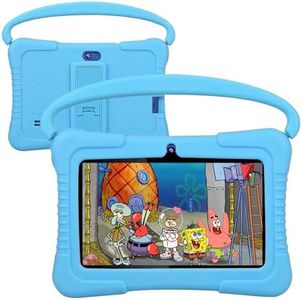 LEERUC Kids Tablet, 7 inch Android Tablet for Kids 32GB Toddler Tablet with Bluetooth, WiFi, GMS, Parental Control, Dual Camera, Shockproof Case, Educational, Games (Blue)