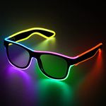 YouRfocus Led Light up Glasses Multi-Color Glow in the Dark Neon Glasses for Rave Party, EDM, Halloween (6 colors)