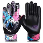 Arsh Sports Goalkeeper Gloves for Kids,Youth and Adult Football Soccer Goalie Gloves with 4-mm Latex Double Wrist Protection (Pink New, Size 6 Suitable for 13 to 15 Years Old)