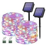 Solar String Lights Outdoor, 2 Pack