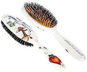 Rock & Ruddle Natural Mixed Boar Bristle Hair Brush for Women and Kids (Large, 21 cm) - Perfect for Wet or Dry Hair, Detangling Smoothing Blowdrying - Designed & Made in UK - Ponies Design