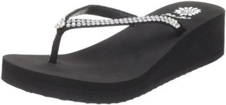 Yellow Box Women's Custard Flip Flop Sandal,Black,7.5 M US