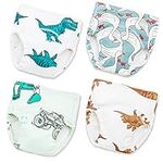 Joyo roy Training Pants for Baby Boy 2T 4pack Potty Training Pants 2-3 Years Reusable Nappies Training Pants Boys 2-3 Potty Trainer Underwear For Boys Absorbent Underwear For Toddlers Nappy Pants