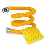 TT FLEX Gas Connector, Gas Hose Gas Line for Gas Water Heater, Stove, Dryer, 48 Inch Stainless Steel with Yellow Coated ID 1/2Inch (OD 5/8 Inch)