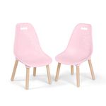 B. Spaces – Kids Chair Set – 2 Chairs – Pink – Trendy Furniture for Toddlers and Kids – Natural Wooden Legs – Kid Century Modern : Chair Set - Pink