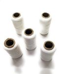 Hookcart Cotton Thread Unbreakable for Flower Garland Making and Other Crafts, White, Pack of 5