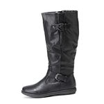 DREAM PAIRS Women's Wide Calf Knee High Faux Fur-Lined Winter Fashion Boots,Size 12,Wide/Calf/Black,SUMMIT-W