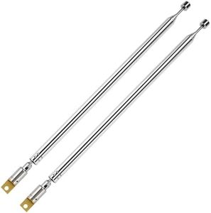 VooGenzek 2 Pezzi 100cm 7-Sezione Antenna Radio FM Telescopica, Antenna Telescopica Portatile FM, Sostituzione Antenna Telescopica, per TV Ricezione Stereo DAB FM/AM Stereo