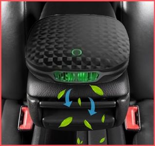 SR CREATION Car Air Purifier With Hepa Filter, Remove 99.9% Of Dust, Smoke, Odors, And Harmful Particles, Ideal For Car Office Bedroom, Fresh Plant Fragrance, Type-C Cable (Blck), Black