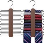 Uinicor Tie Hanger,Tie Organizer for Closet 20 Storage Capacity,Wooden Necktie Organizer Tie Holder,360 Degree Rotating Accessory Organizers for Tie,Belt,Scarf