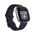 Fitbit Versa 3 Health & Fitness Smartwatch with GPS, 24/7 Heart Rate, Voice Assistant & up to 6+ Days Battery, Midnight / Soft Gold