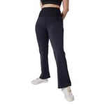 BlissClub The Ultimate Flare Pants for Women with Ribbed Waistband, Regular Fit, Ankle Length Pants for Woman with High Waist and 4 Pockets