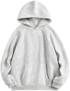 ANRABESS Women Hoodies Oversized Fleece Long Sleeve Comfy Casual Basic Pullover Sweatshirts 2025 Fall Outfits Y2K Clothes Grey Medium