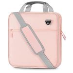 MoKo Zipper Binder, 2 Inch 3 Ring Binder with Zipper,500 Sheets Capacity Zipper Binder with Shoulder Strap & Handle,Multi-Pocket Zipper Binder Organizer for Middle School, Pink & Gray
