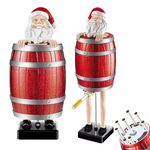 Luminary You Funny Santa Cigarette Dispenser, Prank Cigarette Holder Case Wooden Barrel Cigarette Dispenser, Santa Claus Cigarette Box Dispenser for Christmas Party Home Decor (Santa 1PCS)