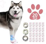 Disposable Dog Booties for Dog Cats,Pet Booties Waterproof and Breathable with Adjustable Bandage,Unstoppable Paw Protectors for Dogs Cats, 20 Counts(L)