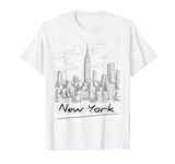 Cool Men's Women's Kids New York City Skyline Sketch Drawing T-Shirt