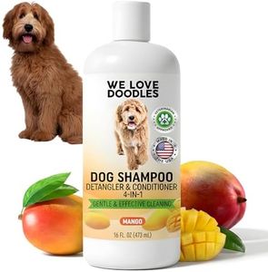 USDA Organic Dog Shampoo, Conditioner & Detangler - Best Shampoo for Goldendoodles, Poodles & Doodles - Pet Shampoo For Matted Hair - Sensitive Skin Shampoo for Puppies - Made In The USA, 16OZ (Mango)